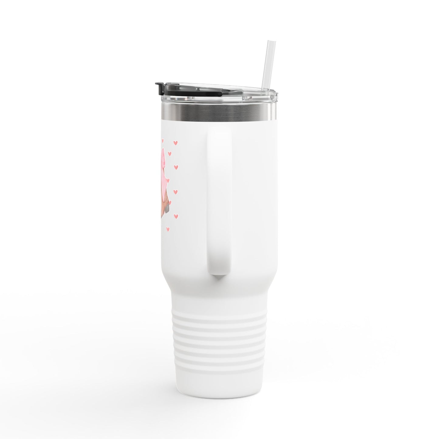 Cute Heart Bow Insulated Travel Mug, 40oz - Perfect for Coffee Lovers