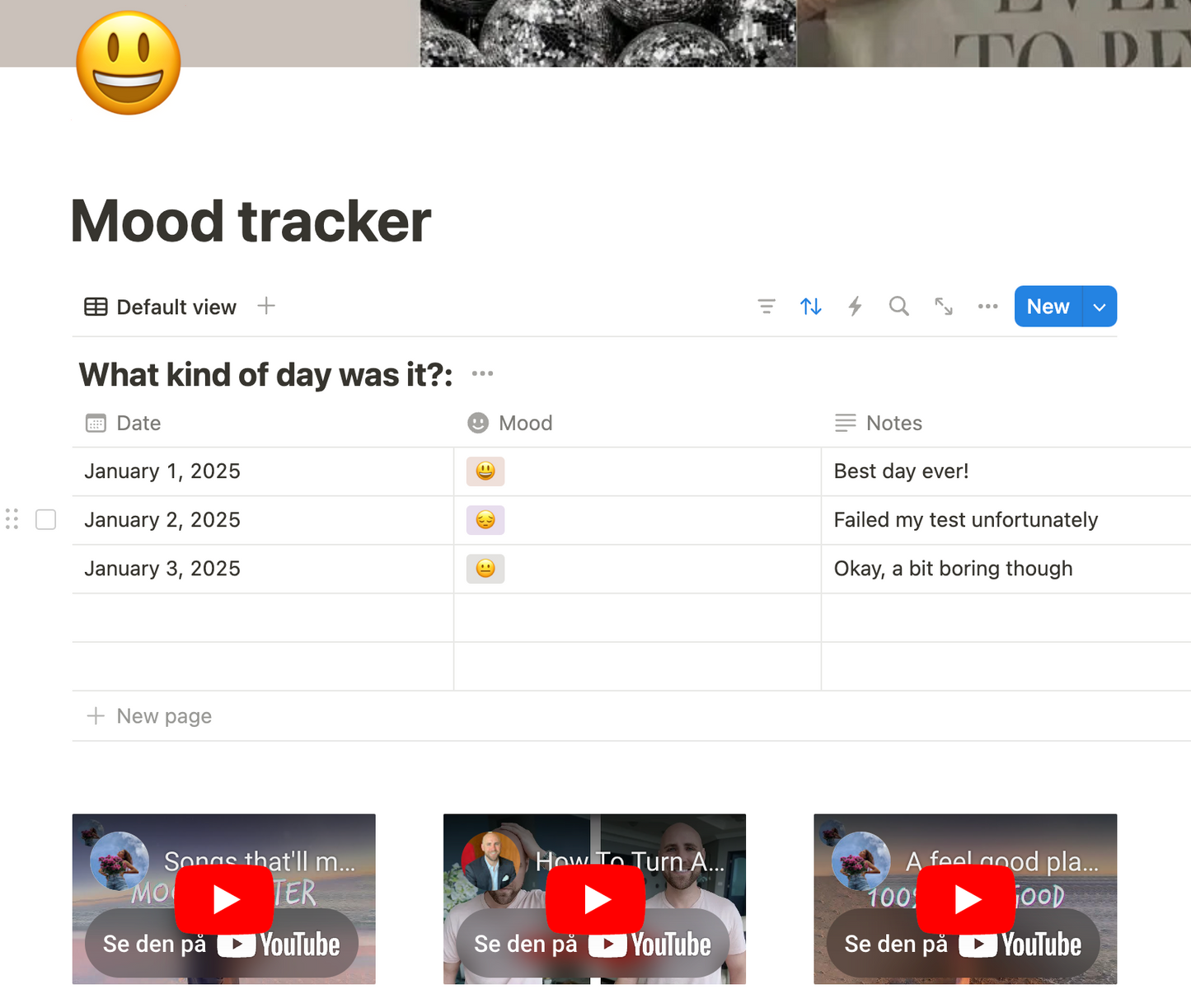 Notion template. Guide to: Glow and Grow