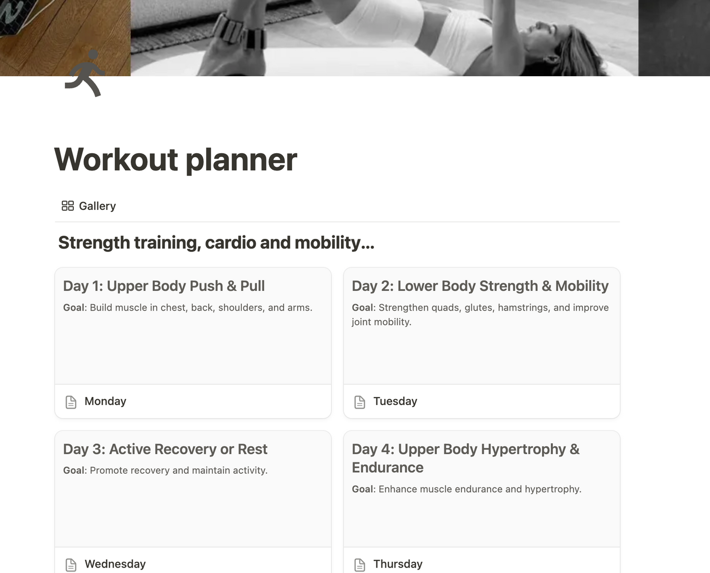 Notion template. Guide to: Glow and Grow