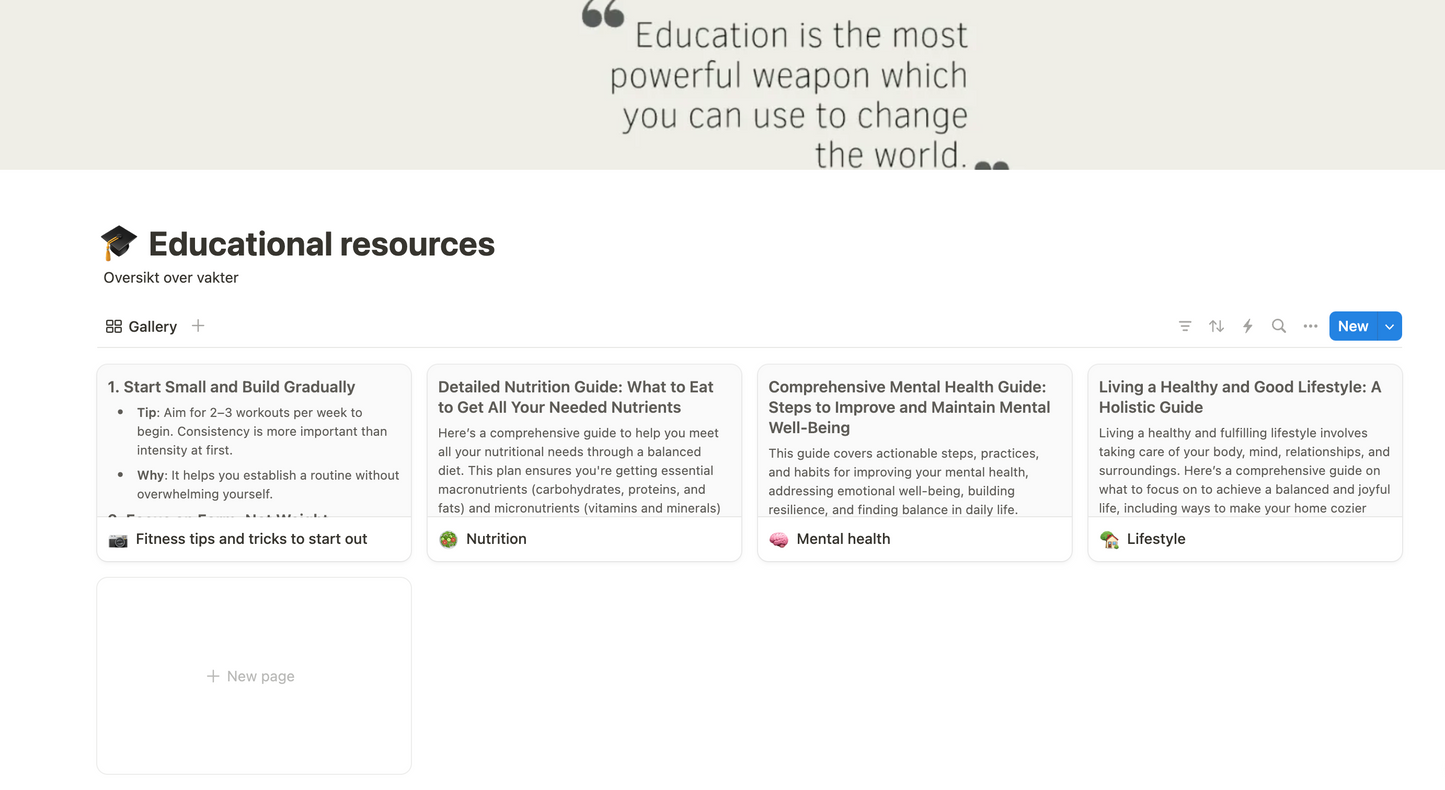 Notion template. Guide to: Glow and Grow