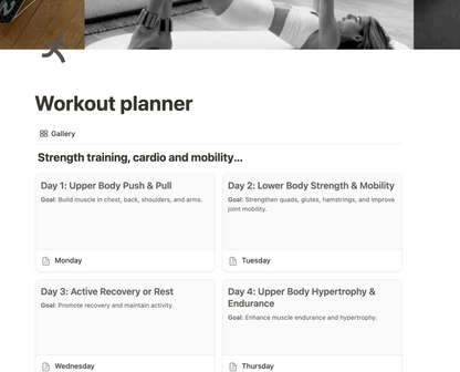 Notion template. Guide to: Glow and Grow